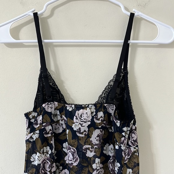 Lindex Floral Lace Detail V-Neck Adjustable Straps Slip Dress Size Large - Picture 7 of 8